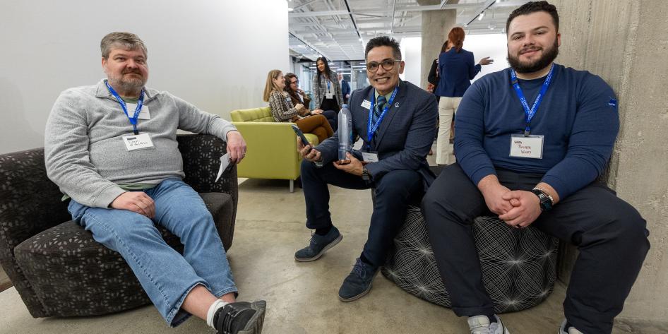 A group of people at the Undergraduate Student Showcase