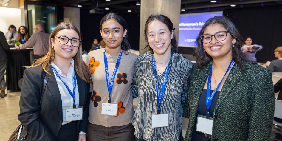 A group of people at the Undergraduate Student Showcase