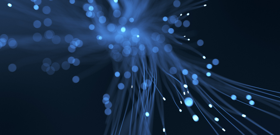 Fiber-optics on a blue background