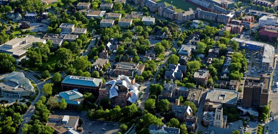Aerial view of CWRU campus