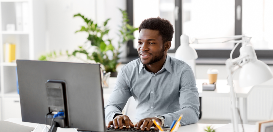 Man sitting at computer