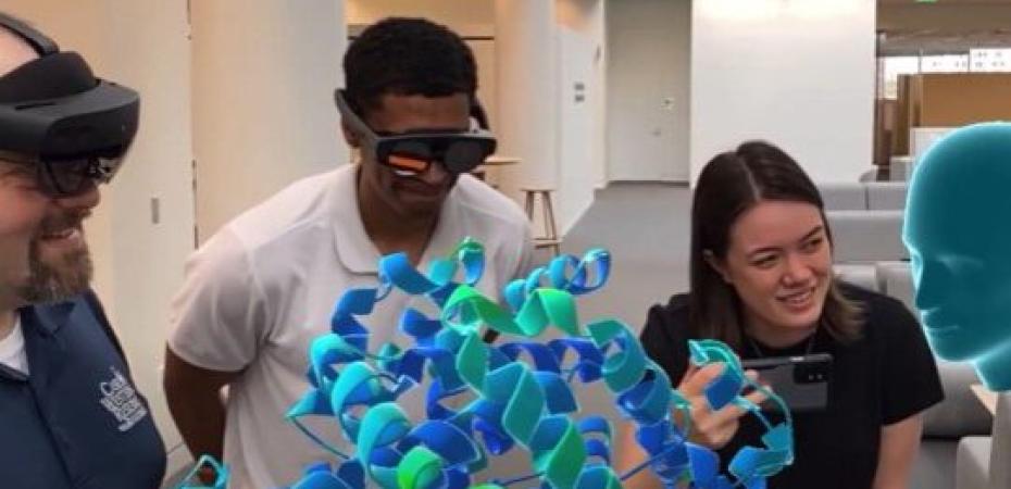 Student looking at VR Experience