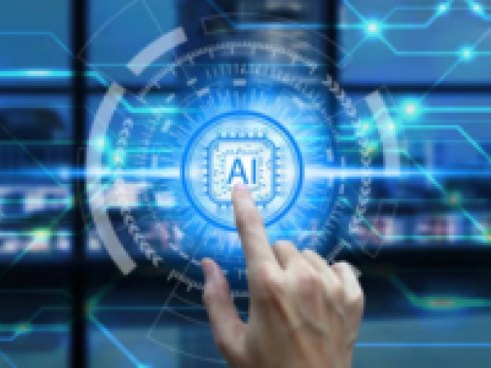 A finger pointing to AI