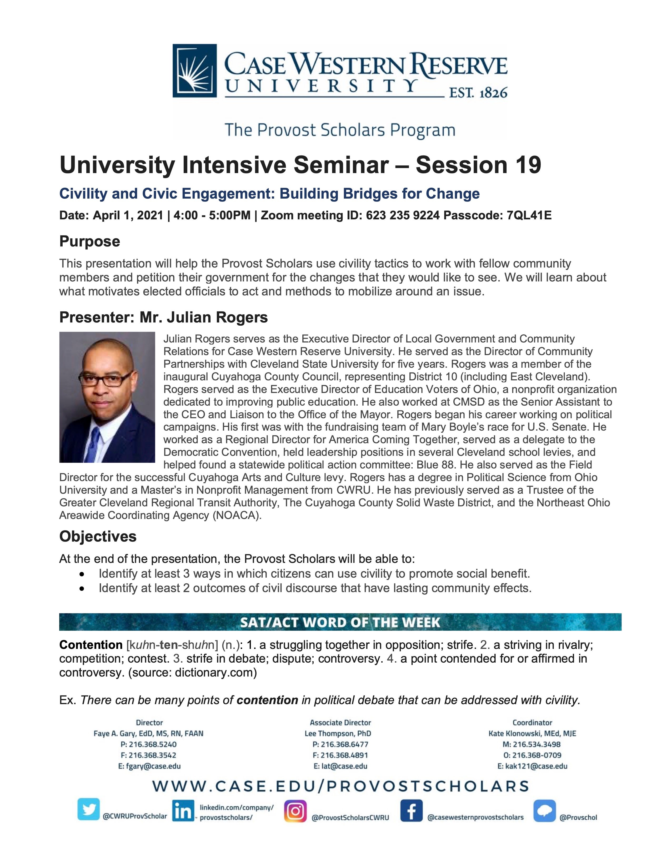 University Seminar 19 - Rogers
