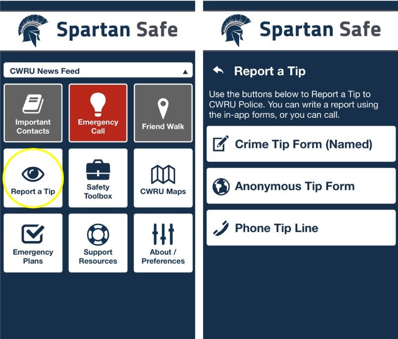 Spartan Safe - Report a Tip