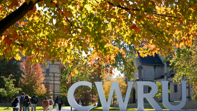 CWRU sign on campus