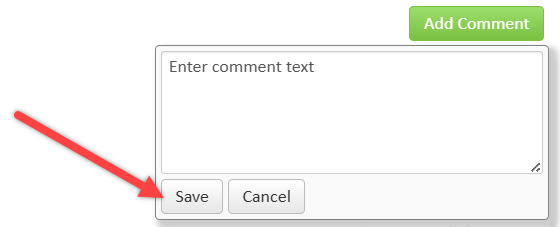 Screenshot of CourseLeaf Save Comments