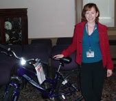 Vanessa Forro winner Staff Advisory Council Community Service Committee Basket Raffle 2010 Case Western Reserve University Bike