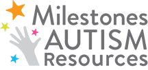 Logo with white background that reads Milestones Autism Resources