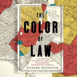 Colorful background matching the book cover titled The Color of Law