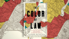 Colorful background matching the book cover titled The Color of Law