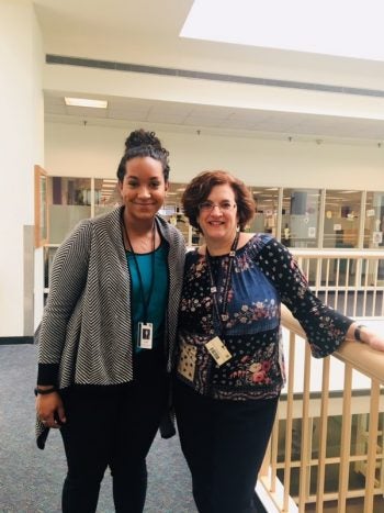 Brittany Rabb (left) with externship supervisor, Marianna Seeholzer (right), Cuyahoga County Division of Children and Family Services