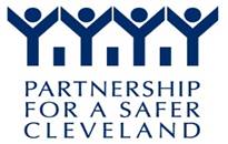 Logo that reads Partnership for a safer Cleveland