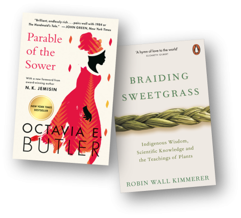 Images of two books - The Parable of the Sower and Braiding Sweetgrass