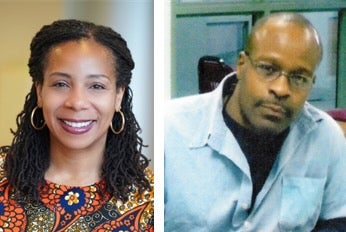 Ayesha Bell Hardaway headshot, next to Keith LaMar headshot