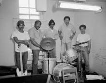 Photograph of prison band, circa 1975, from San Quentin Prison