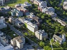 Aerial photograph of campus of Case Western Reserve University