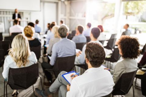 view of people at a meeting