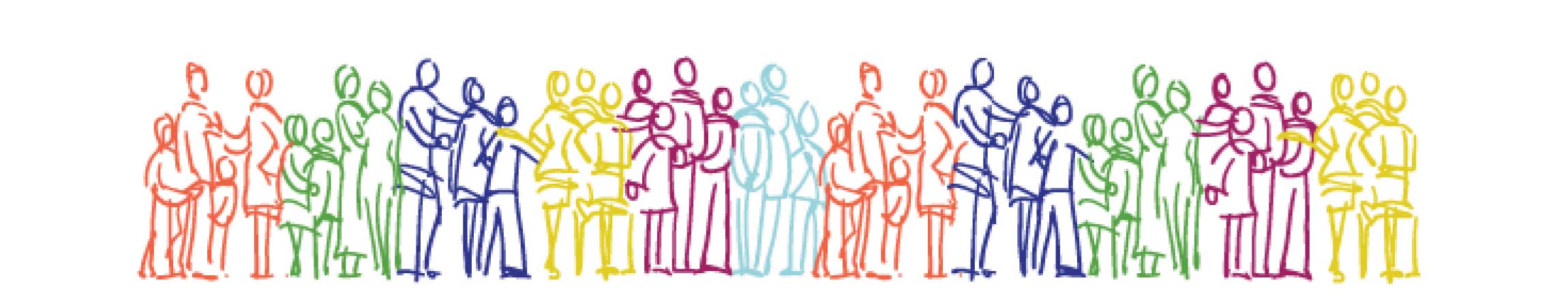 Illustration of people standing together