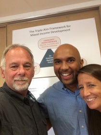 Mark Joseph, Frankie Blackburn, and Bill Traynor standing together