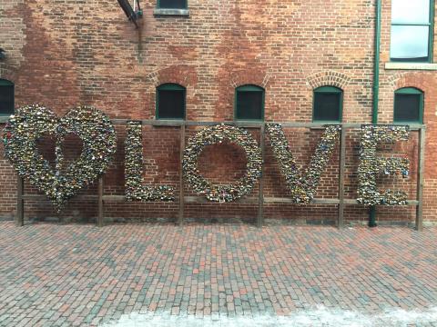 The word 'Love" created with flowers