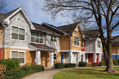 Row of colorful houses