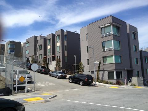 New housing on steep hill