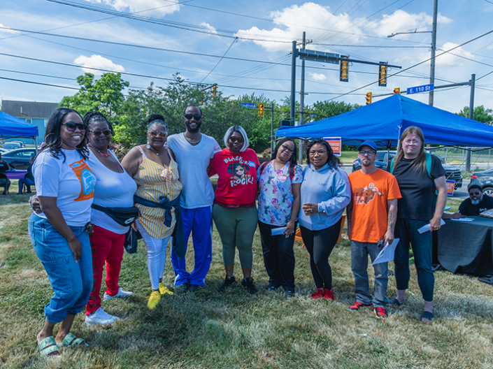 Large group of people posing for the camera