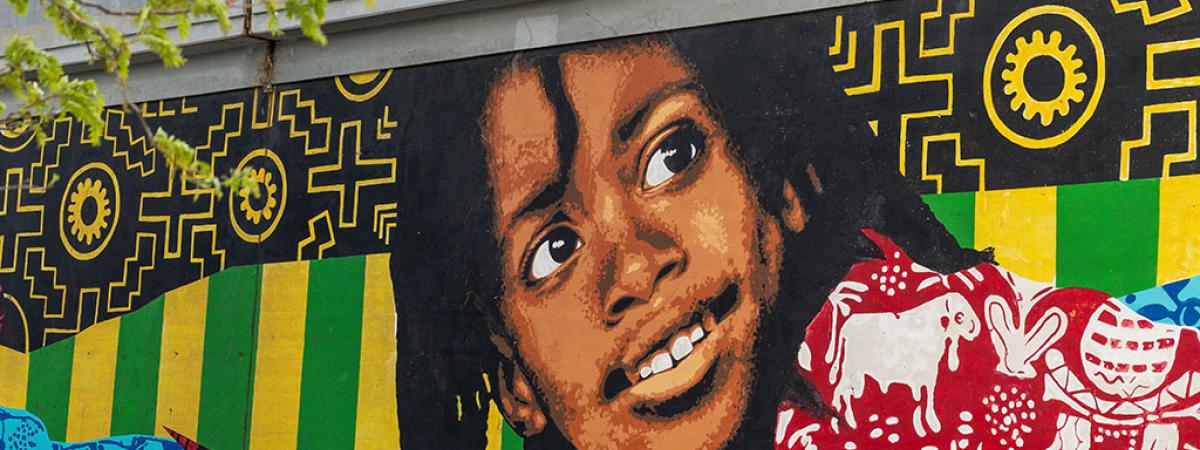 mural of a young black girl