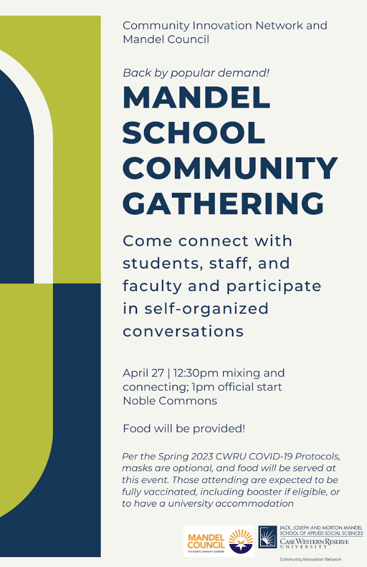 Mandel School Community Gathering flyer