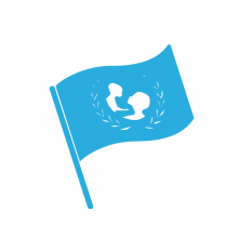 UICEF logo on flag