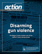 action cover: "Disarming gun violence"