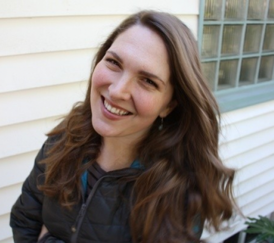 Emily Jennings, social worker, outside her Portland home