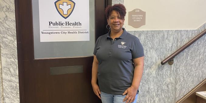 Leigh Greene, MSSA Student, outside Youngstown City Health District