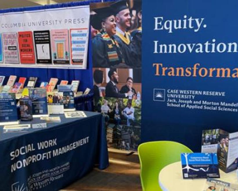 Mandel School booth at 2020 SSWR 