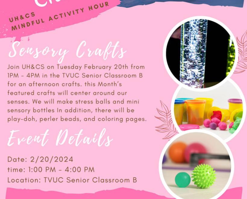 Mindful Activity Hour pink event flyer