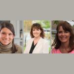 L-R: Erin Fiorito, Maureen Kishna, Pamela Mitterling headshots on a gray background