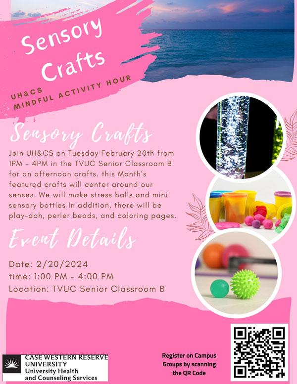 Mindful Activity Hour pink event flyer