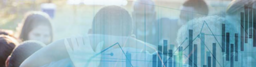 Abstract image with charts and people in background