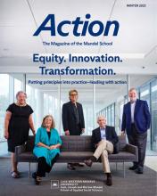 Cover of Action magazine showing group of 5 people posing for camera