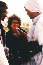 A young Nancy Rolock being interviewed (in Hassanyian) by the RIM radio station