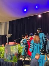 Braveheart Gillani receives his PhD hood