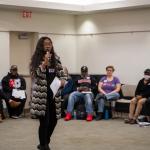 Gloria Craig, MSW, a facilitator for the CWRU Community Innovation Network and a Civic Strategist for Cleveland Votes speaks on how the meeting will work