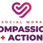 Social Work Compassion + Action with heart icon