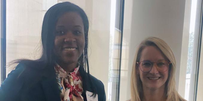 Anycia Grady and Jessica Wojtalik hold their Innovator of the Year awards