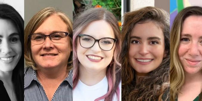 Compilation photo of Kristen Berg (GRS ‘19), Karen Ishler (GRS ‘13), Carina Montoya, Rita Obeid, and Julie Payner