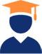 Blue person with Orange cap icon