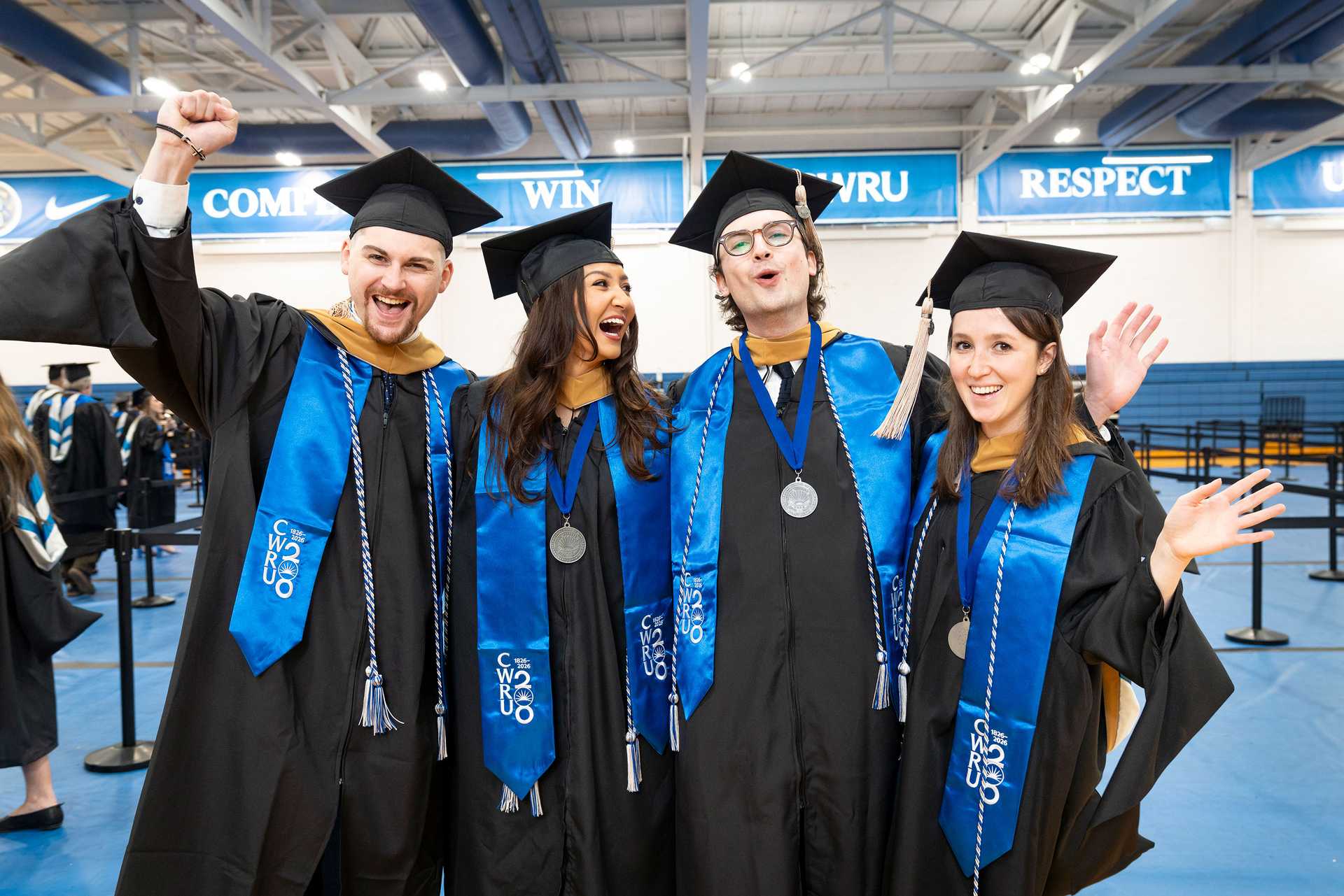 Four Case Western Reserve University graduates celebrate at commencement