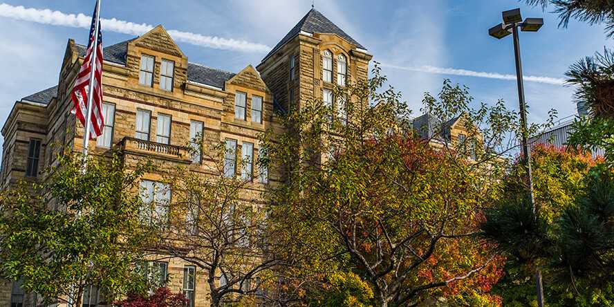 Exterior photo of Adelbert Hall on the Case Western Reserve University campus