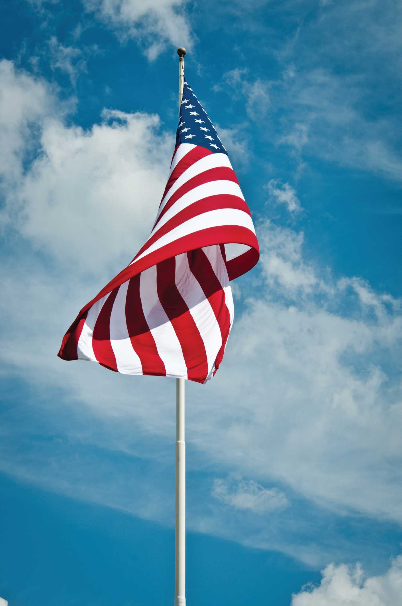 An American flag on a flag pole